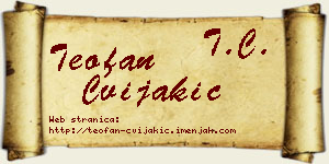 Teofan Cvijakić vizit kartica